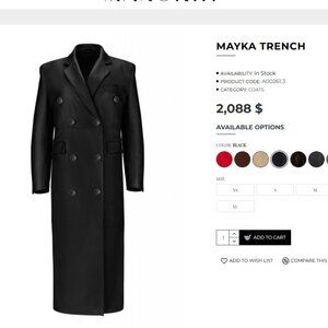 $2088 Manokhi Mayka Leather Trench Coat Sz. XS